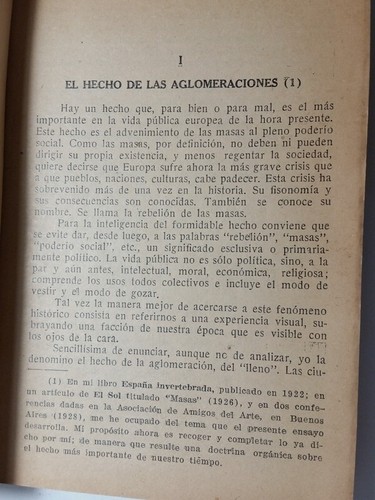 1934 La Rebelión de las Masas José Ortega y Gasset Editorial Cultura Santiago - Imagen 3 de 9