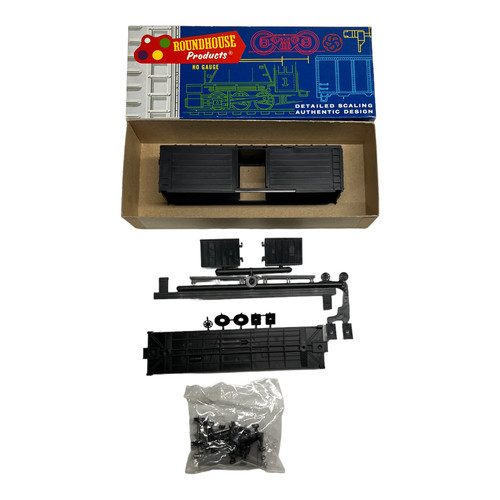 Roundhouse HO 40' AAR Box Car Kit #1020 Coche de Carga Negro Sin Decorar Costilla Horizon | Zustand: New