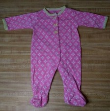 Carter's Baby Girl Size 3Mth Cotton Blend Pink White Flowers Yellow Bows Pajamas