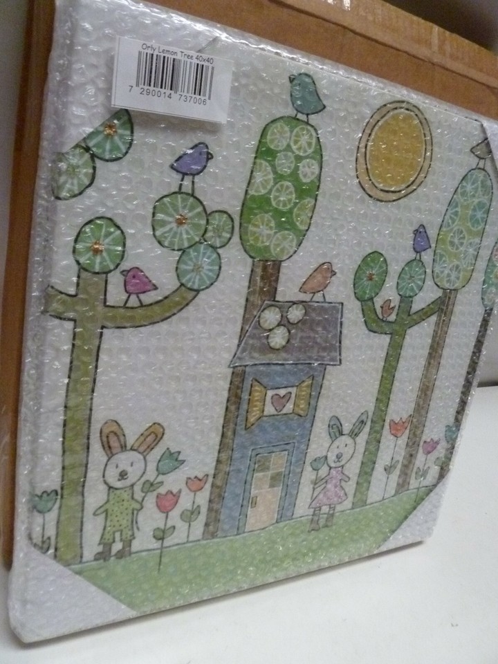 CUTE RABBIT BIRD HOME TREE KIDS ROOM DESIGN CANVAS PRINT WALL ART ...