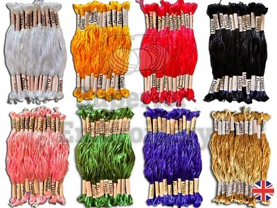 Single Coloured Skeins Oasis Large Silk/Rayon Stranded Embroidery Threads Skeins
