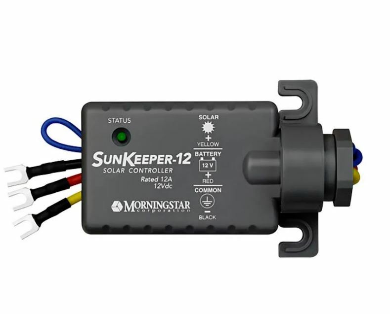 Morningstar SunKeeper 12A PWM Solar Charge Controller - 12V Battery, IP65 Outdoor, 5-Year Warranty (SK-12)