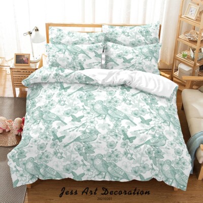 3D Floral Bird Butterfly Pattern Quilt Cover Set Bedding Sets Pillowcases 64