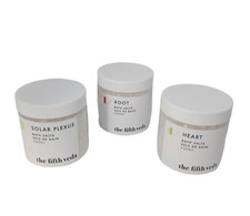 Chakra Bath Salt lot by Fifth Veda Root, Heart, Solar Plexus Made in USA.