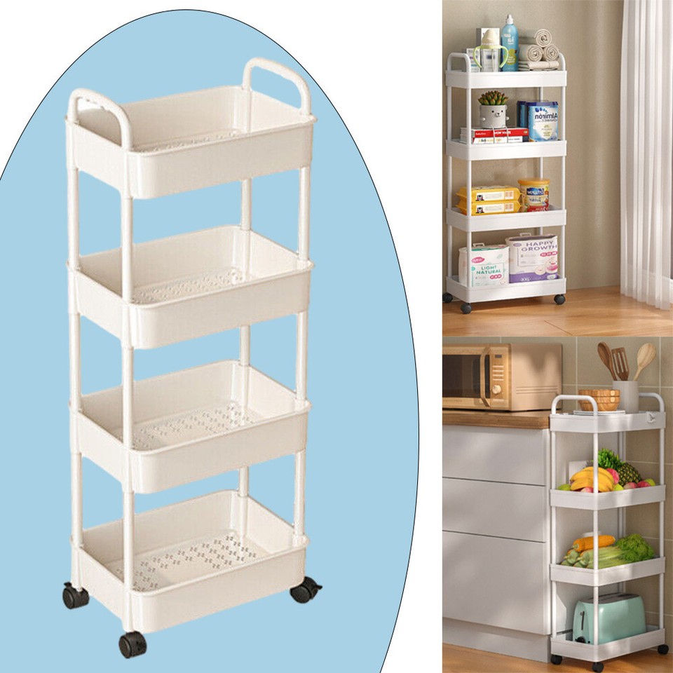 Levede 4 Tiers Kitchen Trolley Cart Steel Storage Rack Shelf Organiser