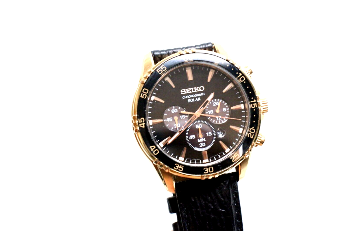 Seiko V175-0DH0 Chronograph Stainless Steel Date Solar Watch Seiko V175-0DH0 Chronograph Stainless Steel Date Solar Watch