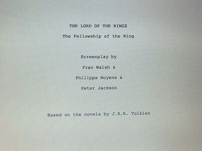 THE LORD OF THE RINGS The Fellowship of the Ring Screenplay