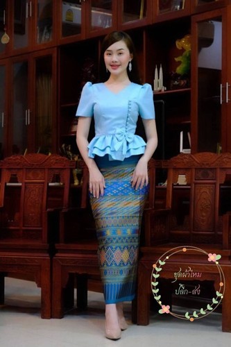 LAOS/THAI TRADITIONAL SILK BLOUSE SHIRTS - THAI TRADITIONAL CLOTHING AND DRESS - Picture 9 of 20