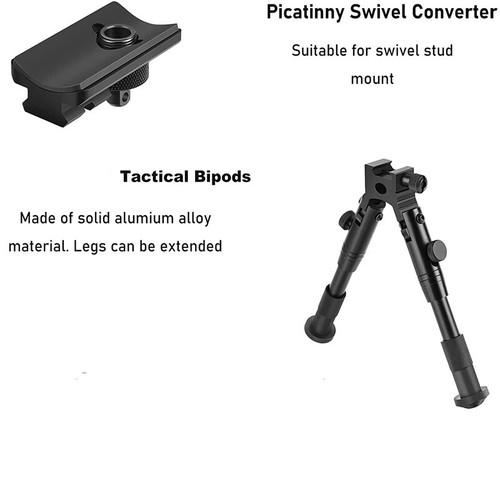 6 inch Hunting Rifle Picatinny Bipod with Ring Mount/Swivel Adapter/Barrel Mount - Picture 28 of 52