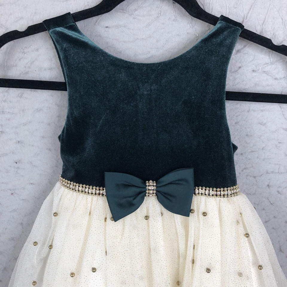 Vestido Princesa Americana Niñas 5 Elegante Formal Fiesta Navidad Tul Terciopelo Foto 2 de 4