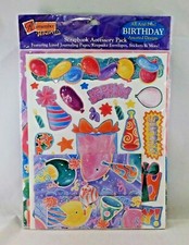 Birthday Scrapbook Accessory Pack 8.5x11 Journaling Pages Stickers Envelopes