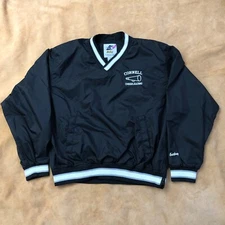 Eastbay Vintage Nylon Warm Up Pullover Cornell Cheerleading Black Excellent