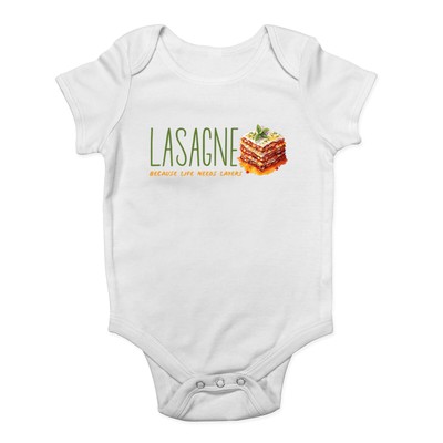 Lasagne because Life Need Layers Baby Grow Vest Italian Foodie Bodysuit Boy Girl