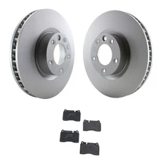 SHW Front 360mm Rotors Hella Low-Met Disc Brake Pad Kit For Touareg 2011-2014