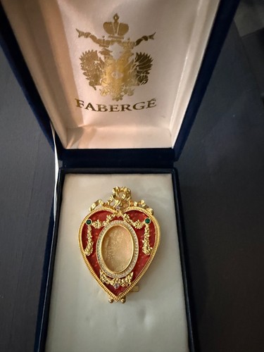 FABERGE ENAMEL HEART PICTURE FRAME IN BOX