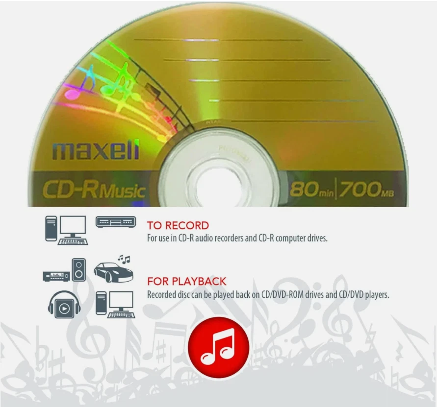 Maxell CD-R Music Spindle 50-Pack Audio Only Blank Media (625156) BRAND NEW - Image 4 of 4