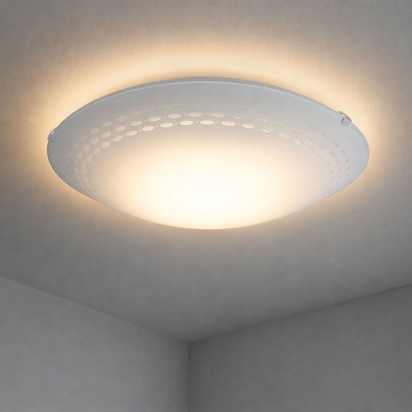 Deckenlampe Wandlampe Deckenleuchte Satiniert Led Wohnzimmerlampe Glas Rund-image