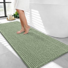 OLANLY Thick Bathroom Rugs 44x24, Extra Soft Absorbent Chenille Bath Rugs, Rubbe