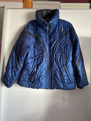 MDC Doris Pfister Skijacke Gr. 40 Blau Glitzer Schwarz AzA 57 L 70 NP 298  Top