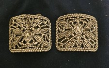 Estate Pair of French Art Nouveau Steel Cut Shoe Buckle Clips Made In France