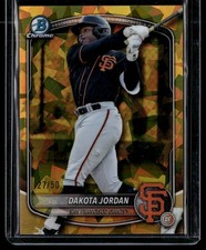 2025 Bowman Draft #BDC-139 Dakota Jordan Gold Sapphire /50