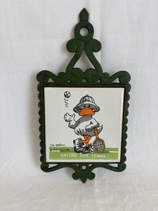 Vintage 1976 Suzy's Zoo Anyone for Tennis?" Suzy Spafford Trivet/Decor 9" x 5"