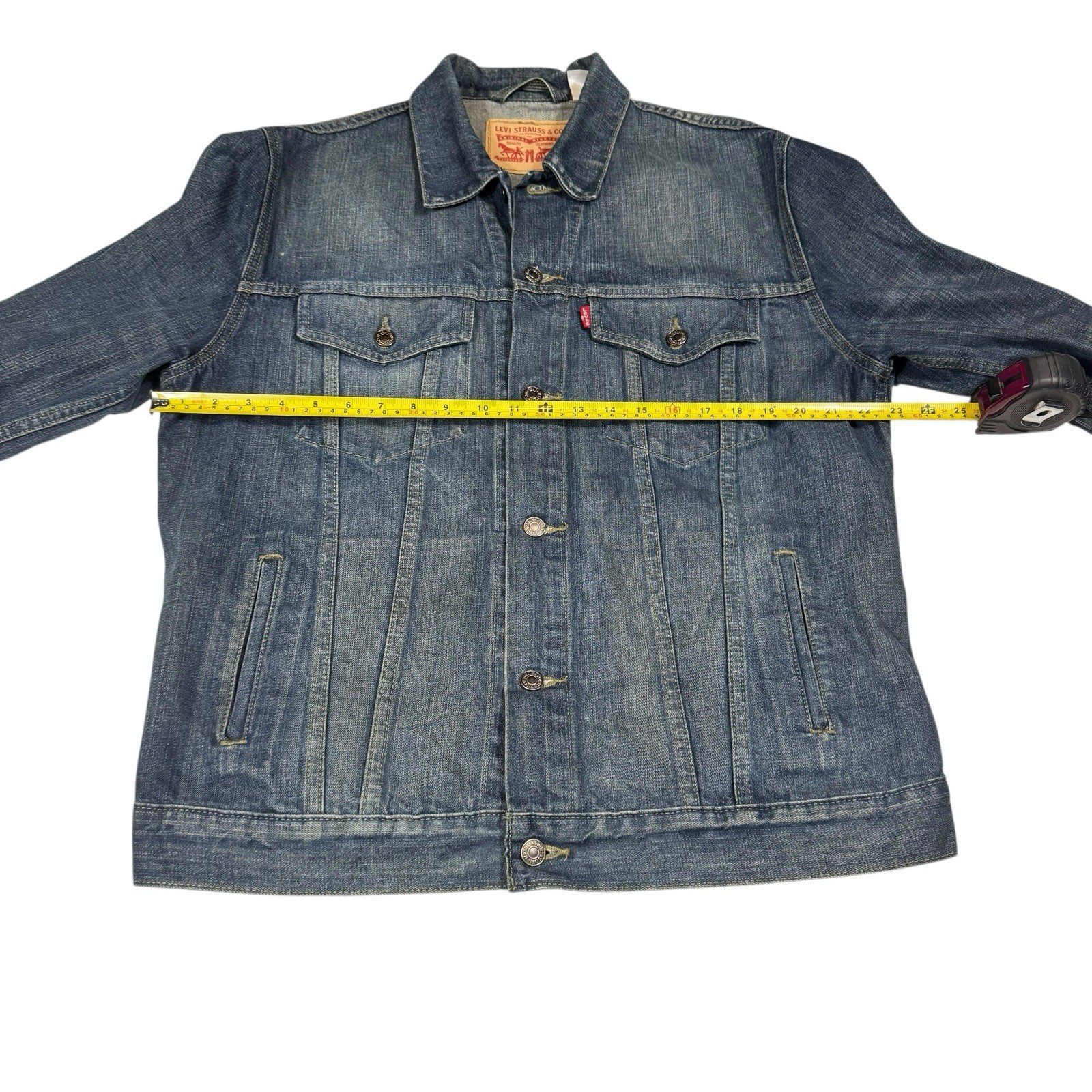 Levi’s Men’s Denim Trucker Jacket XL Blue Jean Vintage Wash Button Front Coat thumbnail 4