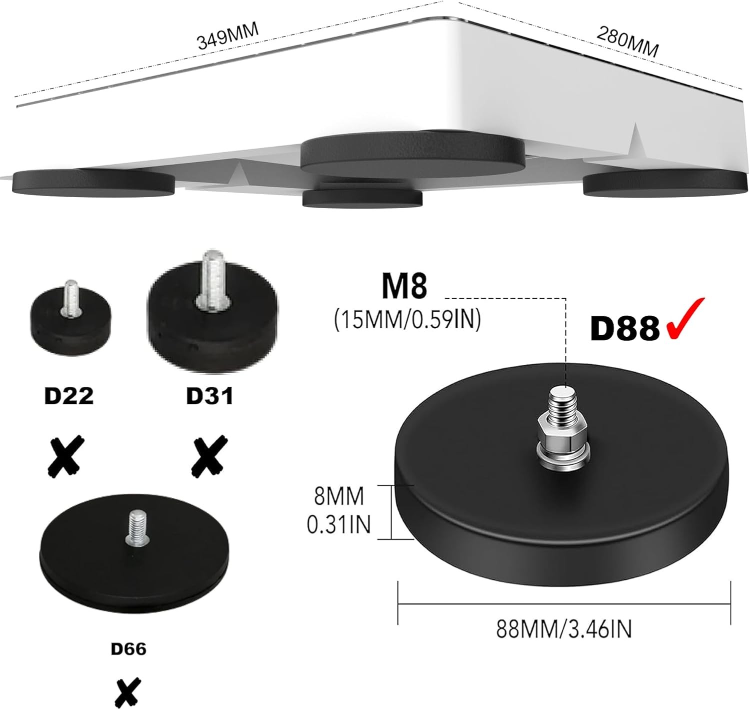 Starlink Mini Magnetic Mount – Magnetic Quick Release for Rvs, Vans, Boats – UV 