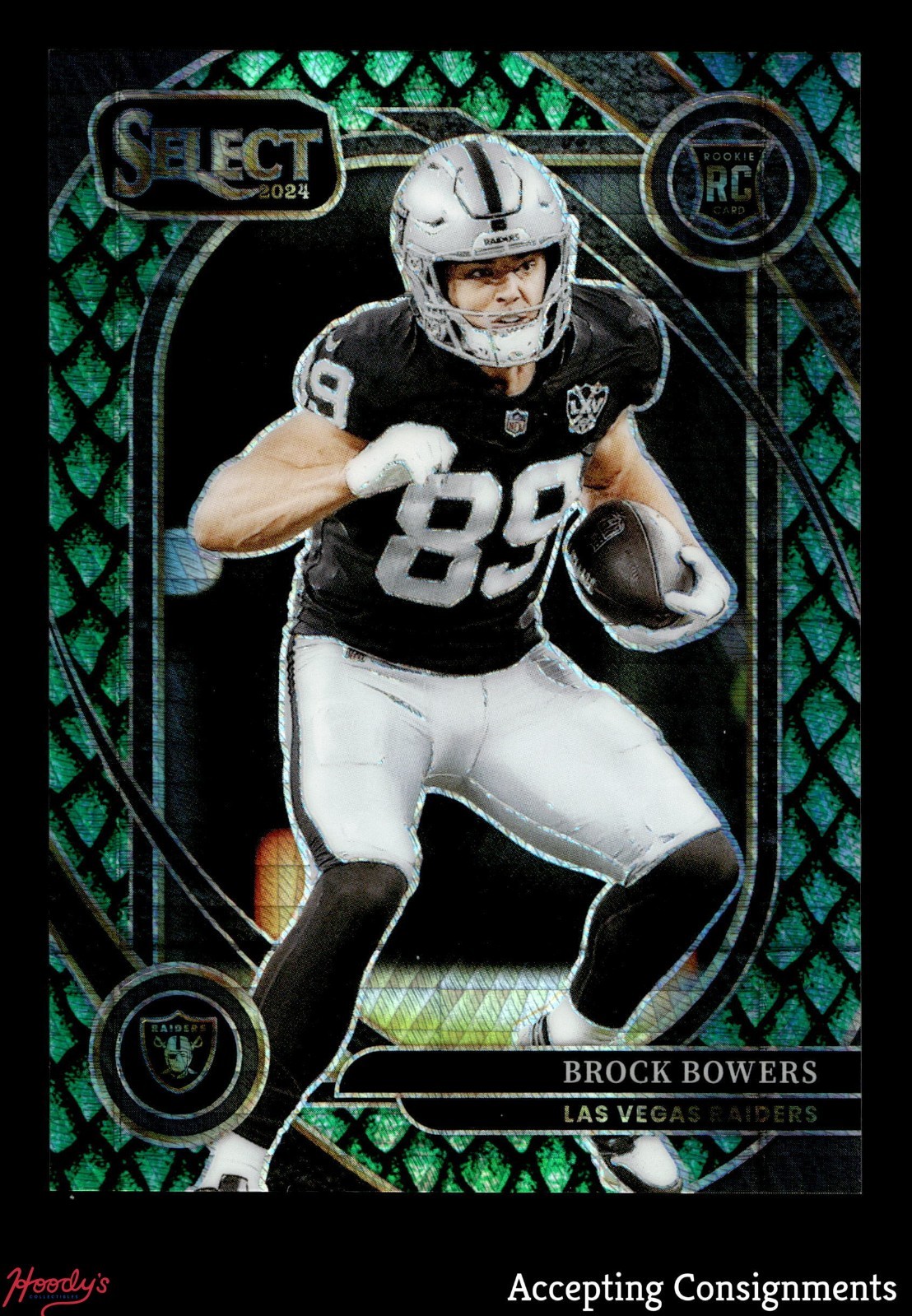 2024 Select Prizm Dragon Scale #222 Brock Bowers RC ROOKIE CLUB LEVEL 01/81