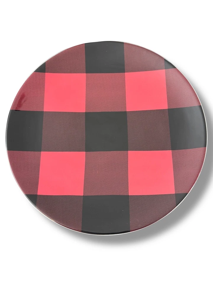 8 Platos de ensalada Pottery Barn RED BUFFALO CH ECK 2 cajas con juego de 4 nuevos en caja Foto 4 de 4