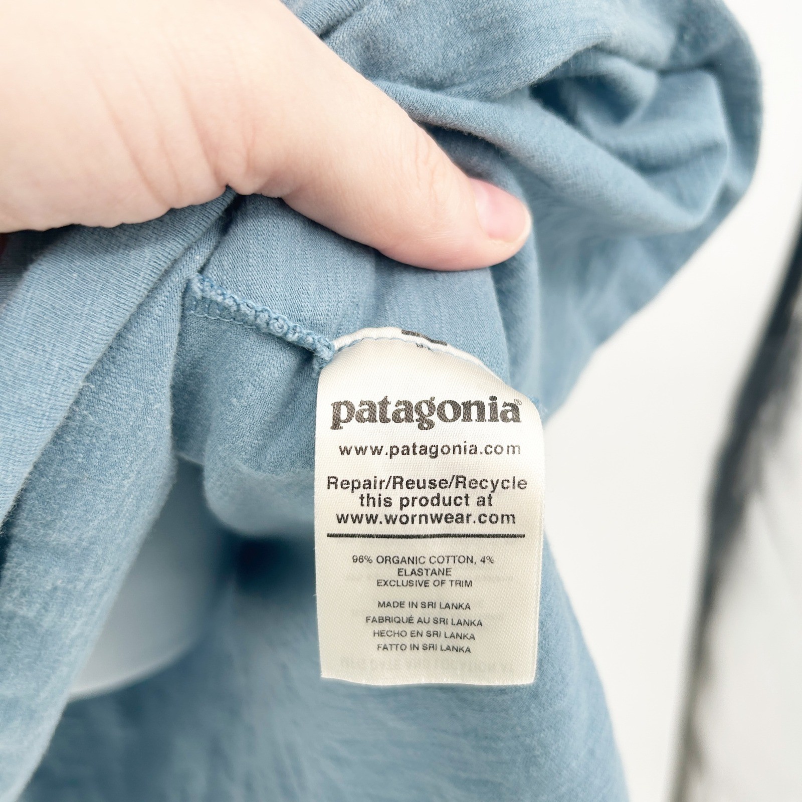 Patagonia Womens Blue Organic Cotton Amber Dawn Cross Back Summer Dress Size S thumbnail 4