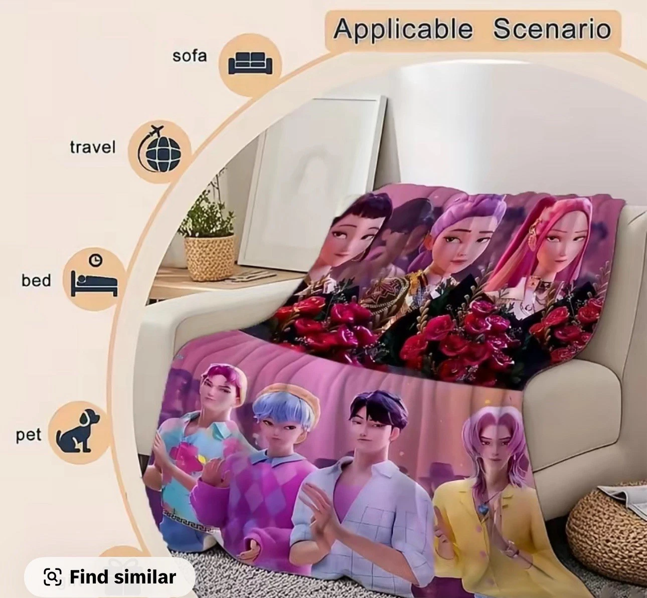 K-Pop Demon Hunters  Saja Boys 50x60 Blanket Soft Comfortable