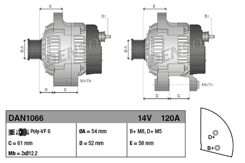 Alternator fits ALFA ROMEO GIULIETTA 940 2.0D 10 to 20 Denso 51884886 Quality - Image 10