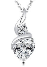 LOUISA SECRET Silver Infinity Heart Necklace - Women's Birthstone Jewellery UK