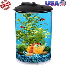 LED 3-Gallon Aquarium W/ Impact-Resistant Plastic Tropical Fish 7 Color Lighting