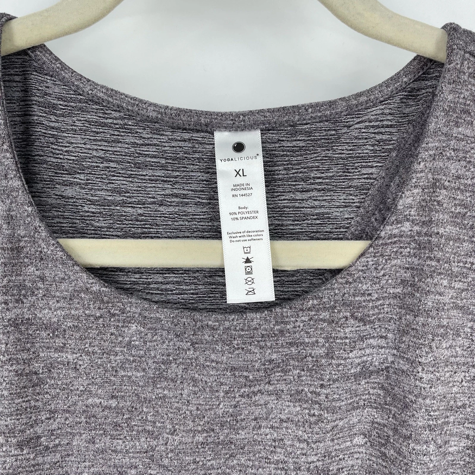 yogalicious athletic sleeveless heather open back shirt