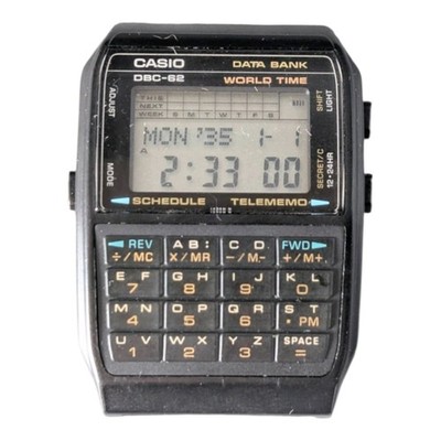 Vintage Casio DBC-62 676 Databank Telememo World Time Calculator Uhr
