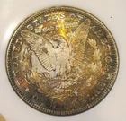 1881 S Morgan Silver Dollar - BU GEM, Gold Obv Toning, Fully toned reverse 5065