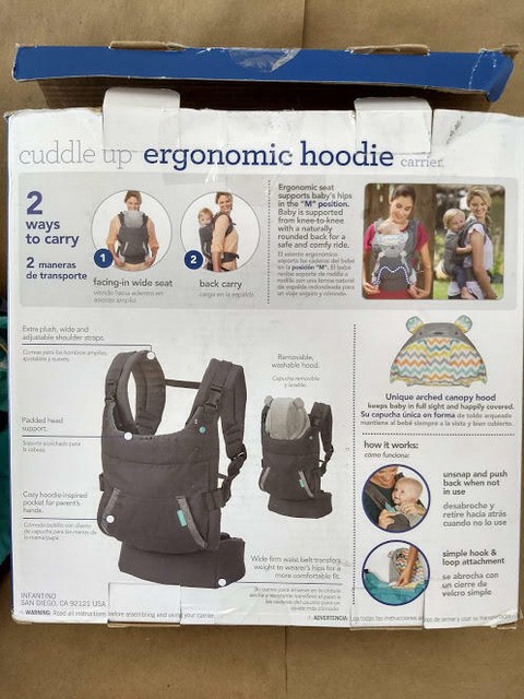 infantino cuddle up ergonomic hoodie hordozó