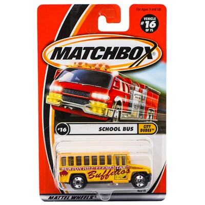 Matchbox #16 School Bus Yellow City Dudes Series 2001 New On Card