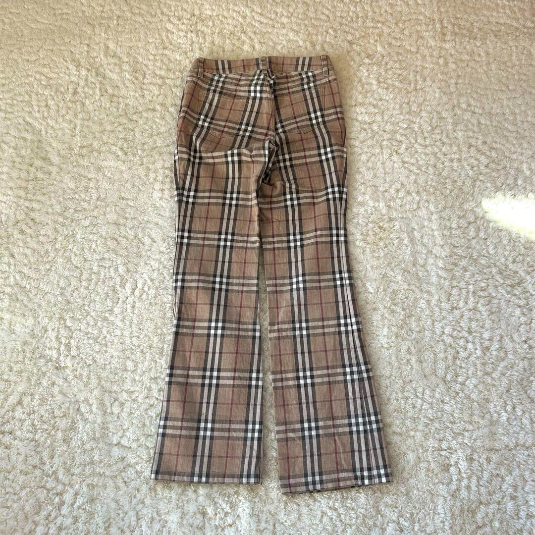BURBERRY LONDON Nova Check Bootcut pants size-36 beige fashion