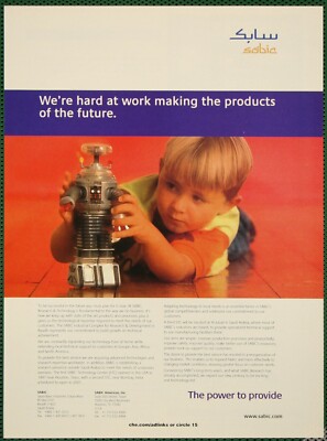 Sabic Industry Research Technology B9 Lost in Space Robot Vintage Print Ad 2001