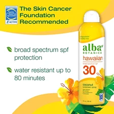 2 ~ Alba Botanical Hawaiian SPF 30 Spray Sunscreen Sunblock Exp : 7/2026