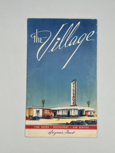 Vintage 1940s The Village Drive In Restaurant Menu 3000 N Central Ave Phoenix AZ - Picture 1 of 4