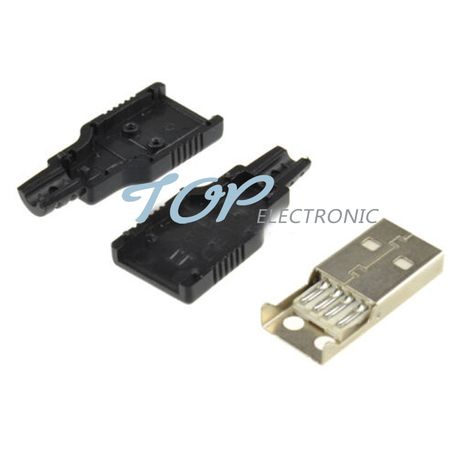 50 Stück USB 2.0 Typ-A Buchse 4-polig – Steckverbinder Mit Schwarzer Kunststoffabdeckung