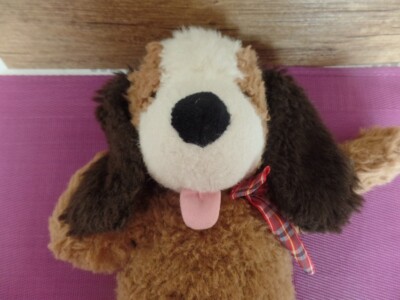 Peluche Doudou Chien Boulgom – Marron Et Blanc – Neuf – France