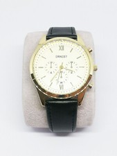 Montre Homme Luxe Tendance Cuir Noir Cadran Doré Pile Quartz Analogique #15