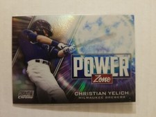 2020 Stadium Club Chrome PZ-5 Christian Yelich Power Zone Brewers Baseball Card