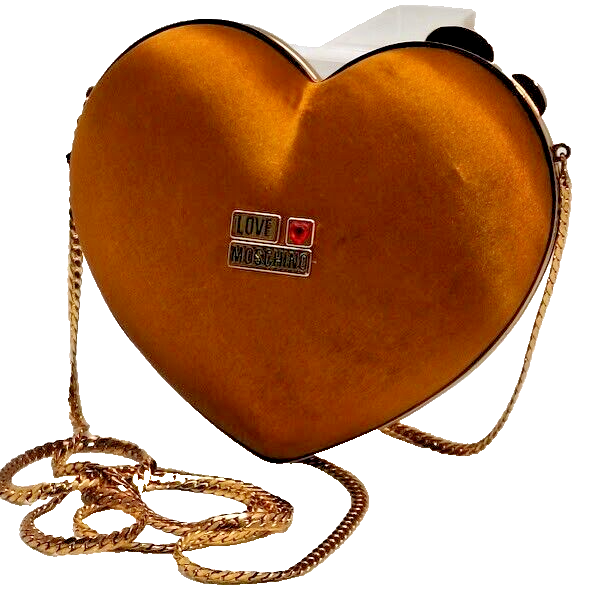 LOVE MOSCHINO ハート型　パーティーバッグ　レア　希少　クラッチ ❤️Love Moschino Heart Shaped Box Clutch Bag pouch in satin
