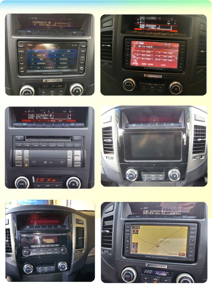 Radio estéreo de coche Carplay para Mitsubishi Montero Pajero 2006-2017 Android 14 32 GB Foto 3 de 4